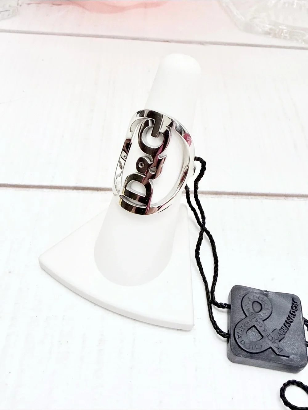 D&G Silver Logo Ring